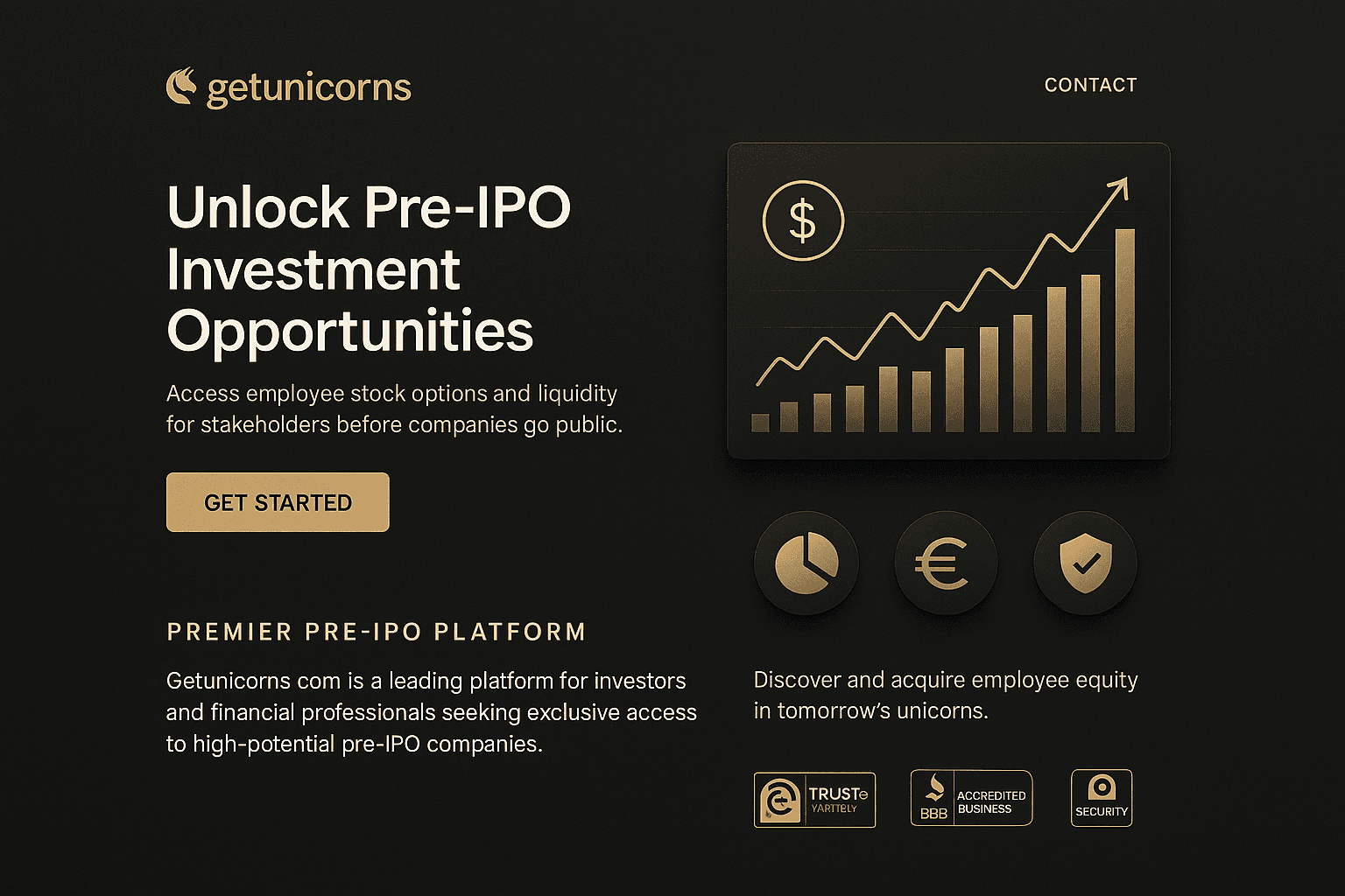 getunicorns.com website mockup